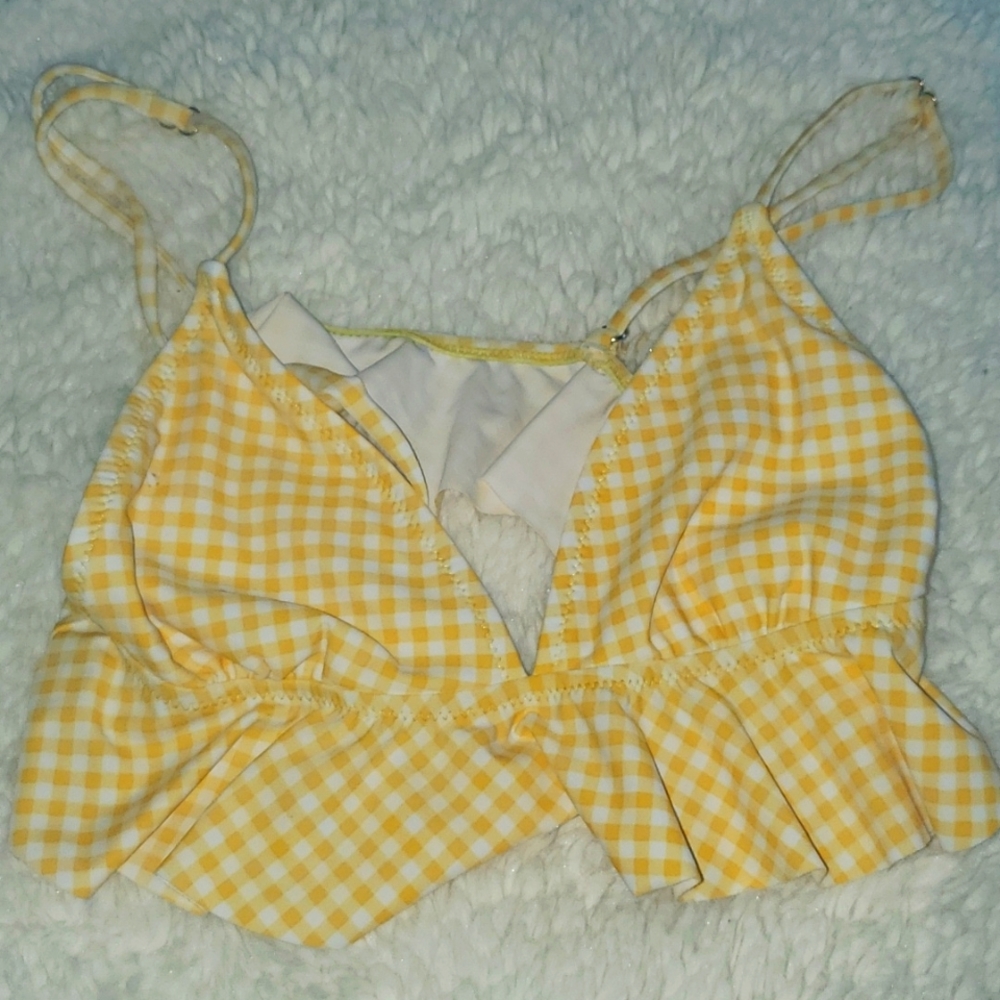Small bikini top  yellow and white